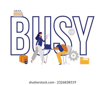 Busy text overwork professional office corporate young businesswoman productivity job