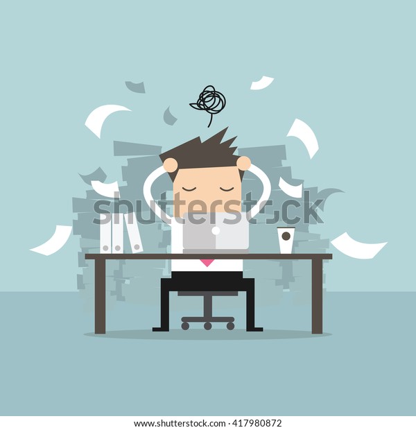 Busy Time Businessman Hard Working Work Stock Vector (Royalty Free ...