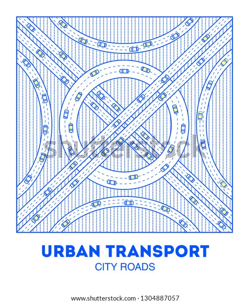 Busy urban asphalt
roads and transport.
