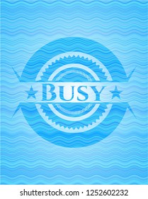 Busy water wave emblem background.