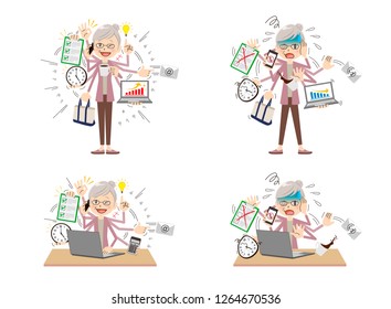 Busy woman to do a multi-tasking.