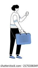 Hombre joven ocupado con un smartphone que sobreusa un carácter vector de color semiplano. Figura permanente. Persona de cuerpo entero sobre blanco. Ilustración simple de estilo de dibujos animados para diseño gráfico web y animación