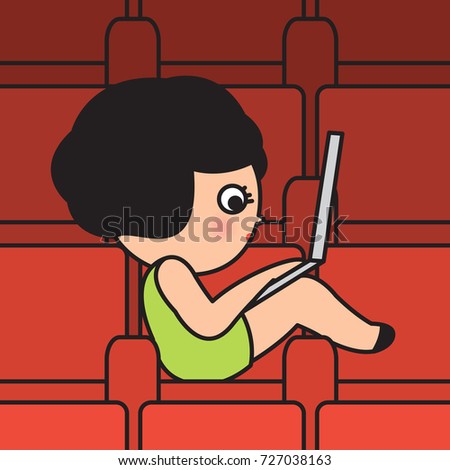 Busy Young Woman Working On Her Stock Vector Royalty Free