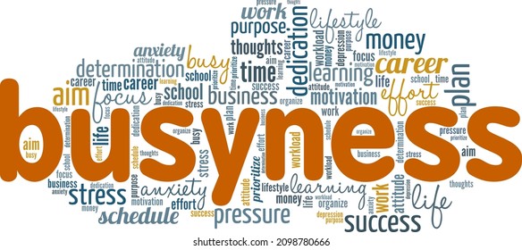 Busyness conceptual vector illustration word cloud isolated on white background.