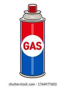 Butane gas can cartridge. Colored vector illustration.