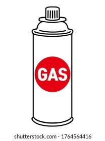 Butane Gas Can Cartridge. Vector Line Art Illustration.