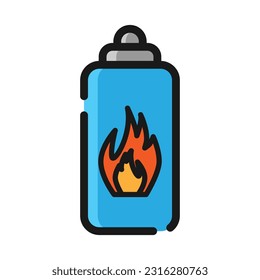 butane gas icon for portable gas stove, vector illustration