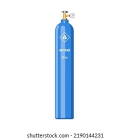 Cilindros de almacenamiento de gas butano icono plano. Dibujo vectorial aislado de tanques y contenedores