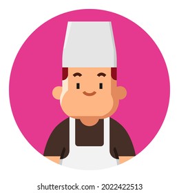 Butcher avatar with circle background. Can be used as icons, user profile photos, and others. Profession and job avatar with man gender.