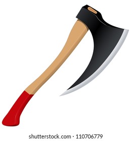 butcher axe against white background, abstract vector art illustration