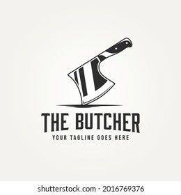 carnicero con diseño de ilustración vectorial de icono de logotipo aislado de ax. concepto del logotipo del steack house, granja y restaurante de tipo retro clásico