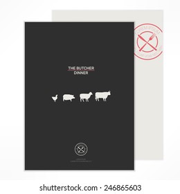 the butcher background design template. vector