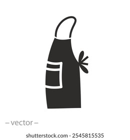 uniforme de açougueiro ou chef, ícone de avental de cozinha, garçom ou padeiro bib, ilustração vetor plana