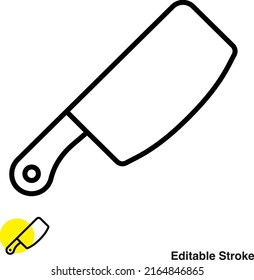 Butcher Cleaver Vector Line Icon