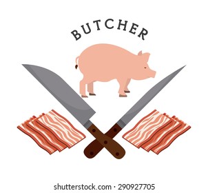 butcher concept design, vector illustration eps10 graphic 