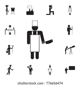 Butcher cuts icon. Set of professions disasters icons. Signs and symbols collection, simple icons for websites, web design, mobile app, info graphics on white background