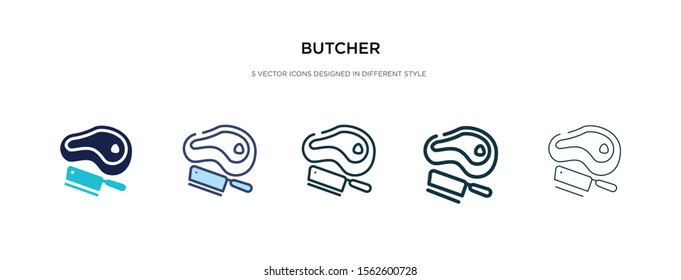 butcher icon in different style vector illustration. two colored and black butcher vector icons designed in filled, outline, line and stroke style can be used for web, mobile, ui