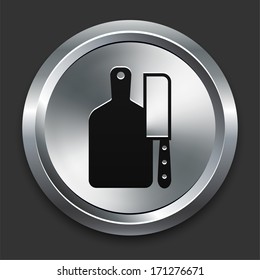 Butcher Icon on Metallic Button Collection