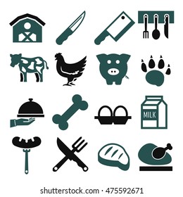  butcher icon set