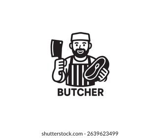 Butcher icon vector design art illustration.