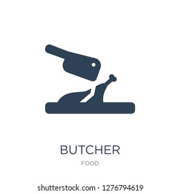 butcher icon vector on white background, butcher trendy filled icons from Food collection, butcher vector illustration