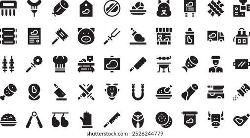 Butcher icons High-Quality Vector Icons Collection with Editable Stroke. Ideal for Professional and Creative Projects.