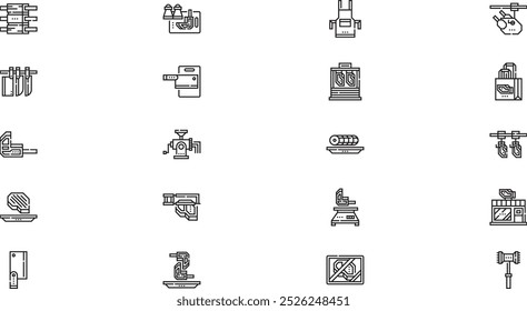 Ícones de açougueiro Coleção de ícones vetoriais de alta qualidade com traçado editável. Ideal para projetos profissionais e criativos.