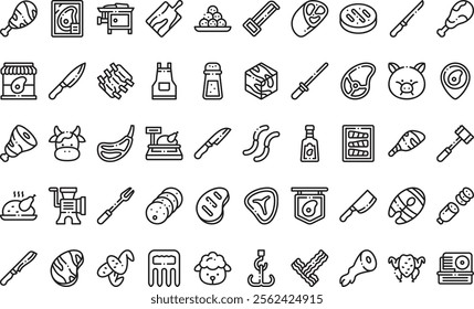 Butcher icons High-Quality Vector Icons Collection with Editable Stroke. Ideal for Professional and Creative Projects.