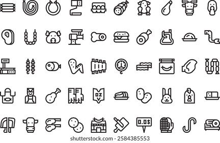 Butcher icons High-Quality Vector Icons Collection with Editable Stroke. Ideal for Professional and Creative Projects.