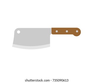 Butcher knife. Big knife for meat. Vector illustration