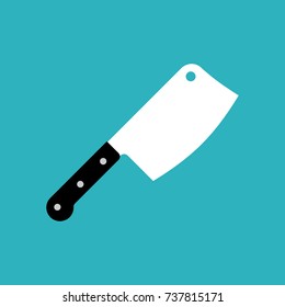 Butcher knife. Big knife for meat. Vector illustration