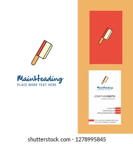 Butcher knife Creative Logo and business card. vertical Design Vector