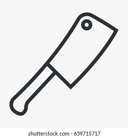 Butcher Knife Dagger Minimal Flat Line Outline Stroke Icon Pictogram Symbol