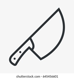 Butcher Knife Dagger Minimal Flat Line Outline Stroke Icon Pictogram Symbol