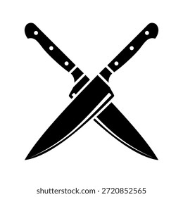 Butcher knife flat design logo.
