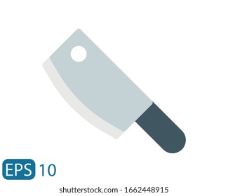 Butcher Knife flach Symbol auf weißem Hintergrund. Halloween-Konzept. EPS10