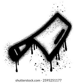 Butcher knife graffiti with black spray paint.vector illustration.