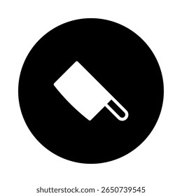 Butcher knife icon design on black background culinary element for restaurants kitchens and food industry related design projects