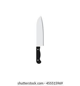 butcher knife icon in flat style