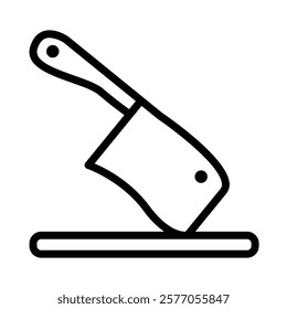 Butcher Knife Icon in Line Style