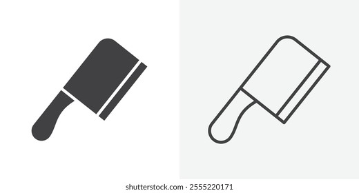 Butcher knife icon. outlined vector style.
