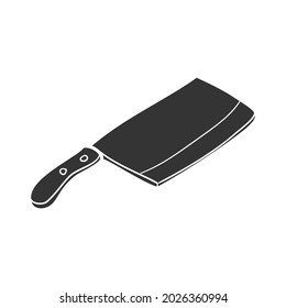 Butcher Knife Icon Silhouette Illustration. Cut Tool Vector Graphic Pictogram Symbol Clip Art. Doodle Sketch Black Sign.