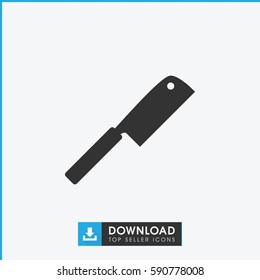 butcher knife icon. Simple filled butcher knife vector icon. On white background.
