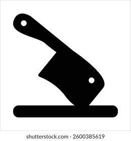 Butcher Knife Icon in Solid Style