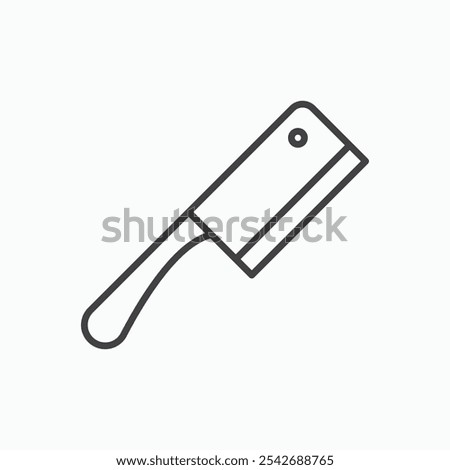 Butcher knife icon in thin black lines