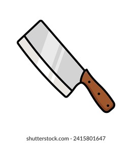 plantilla de diseño de vectores de icono de cuchillo de carnicero simple y limpio