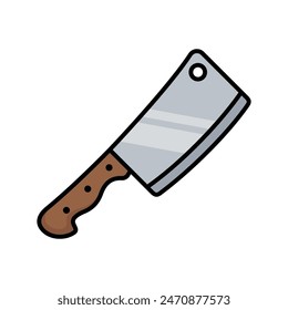 Plantilla de diseño de Vector de ícono de cuchillo de carnicero simple y limpio