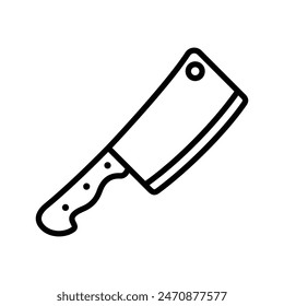 Plantilla de diseño de Vector de ícono de cuchillo de carnicero simple y limpio