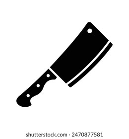 Plantilla de diseño de Vector de ícono de cuchillo de carnicero simple y limpio