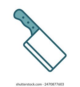 Plantilla de diseño de Vector de ícono de cuchillo de carnicero simple y limpio